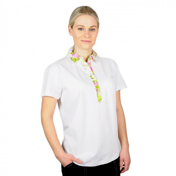 Blumenkragen Frauen Poloshirt