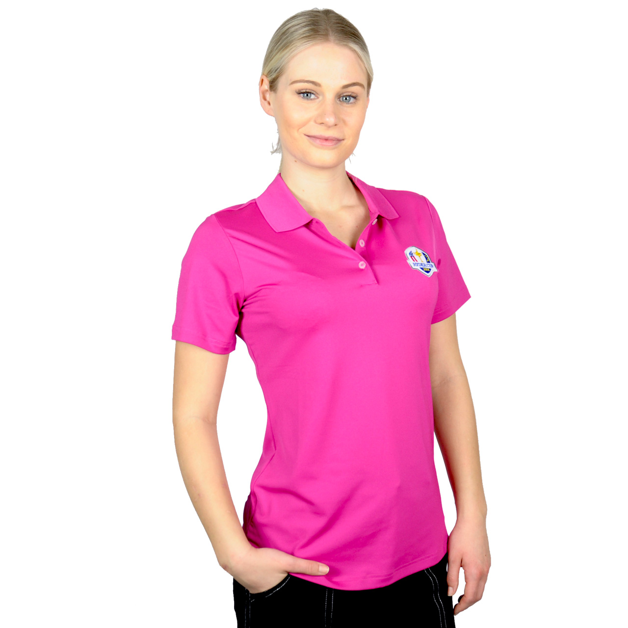 Adidas Ryder Cup Polo, Stripe, Magenta, puremotion Golf Mode Outlet