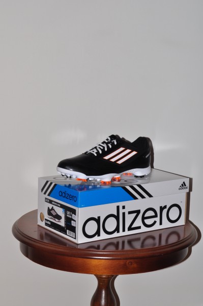 Adizero one, golf schuhe schwarz, weisse Sohle, Spikes weiss- orange, Waterproof 2 Jahre Garantie